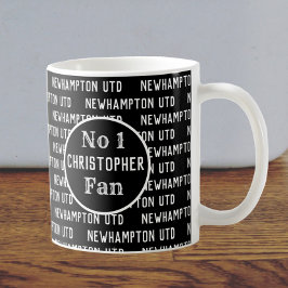Taza De Café Fanático o hincha de fútbol negro y blanco