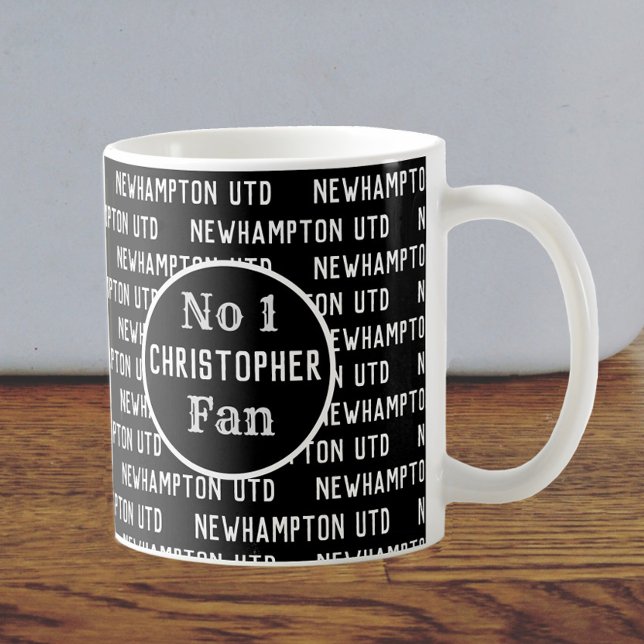 Taza De Café Fanático o hincha de fútbol negro y blanco (Subido por el creador)