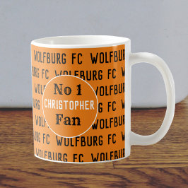 Taza De Café Fanático o hincha de fútbol, oro y negro
