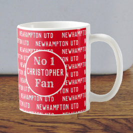 Taza De Café Fanático o hincha de fútbol rojo y blanco
