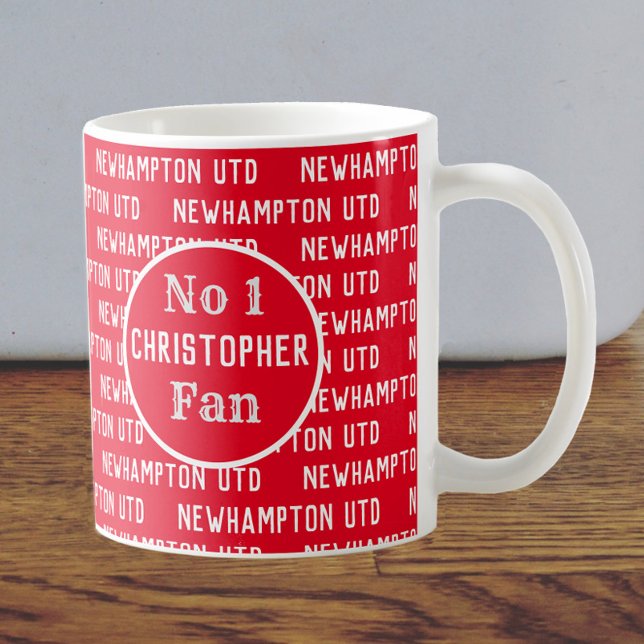 Taza De Café Fanático o hincha de fútbol rojo y blanco (Subido por el creador)