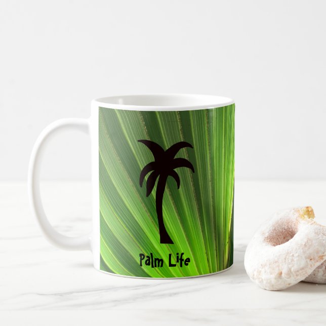 Taza De Café Fanco de palma verde con palmera (Con donut)