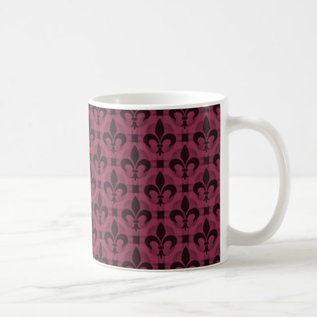 Taza De Café Fancy Fleur de lis Mug, Borgoña (Derecha)
