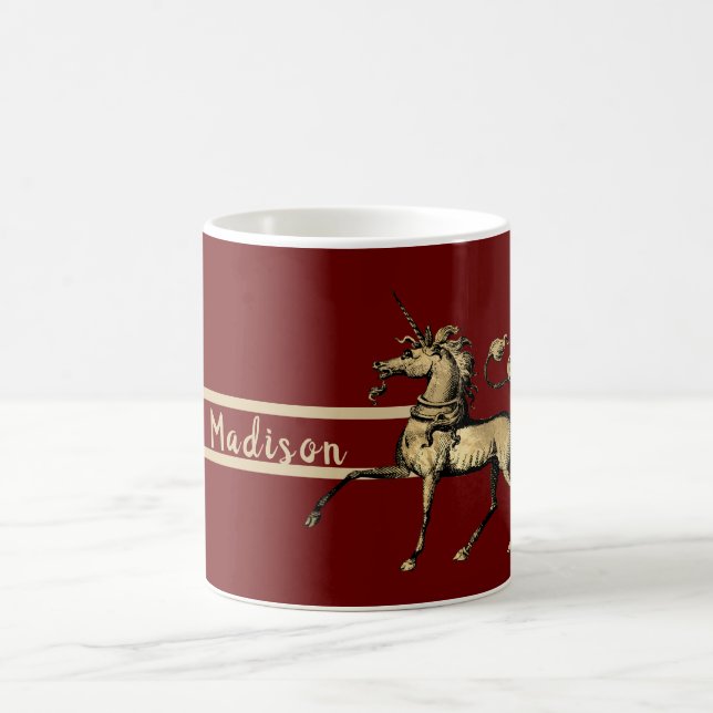 Taza De Café Fancy Gold Heraldic Unicorn (Centro)