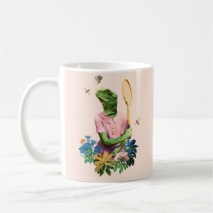 TAZA DE CAFÉ FANCY LIZARD ANIMAL JUGANDO TENIS