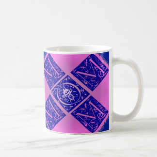 Taza De Café Fancy Mom Mensajes de texto en azul y púrpura