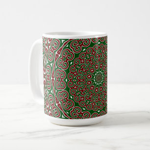 Taza De Café Fancy Ornate Maximalist Groovy Navidades Mandala