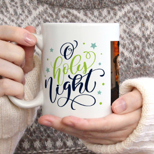 Taza De Café Fancy Script "O Holy Night" Navidad Foto