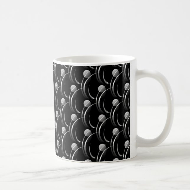 Taza De Café Fancy Swirls Mug, Black and Grey (Derecha)