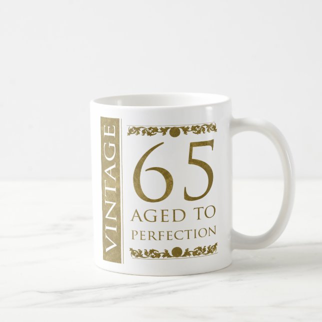 Taza De Café Fancy Vintage 65º cumpleaños (Derecha)