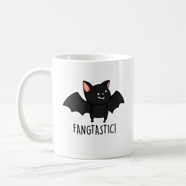 Taza De Café Fangtastic Funny Halloween Pun (Izquierda)