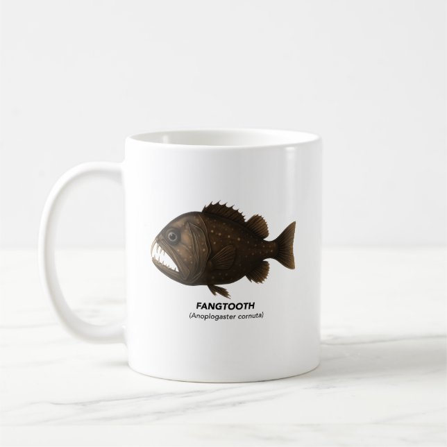 Taza De Café Fangtooth - Animales marinos de California (Izquierda)