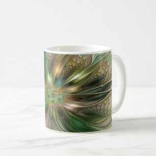 Taza De Café Fantasía abstracta moderna y colorida Flor fractal
