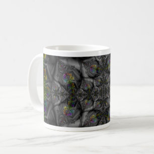 Taza De Café Fantasía Ajuste de arte fractal arcoiris