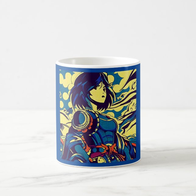 Taza De Café Fantasía Anime Hero 3 - Woodcut japonesa (Centro)