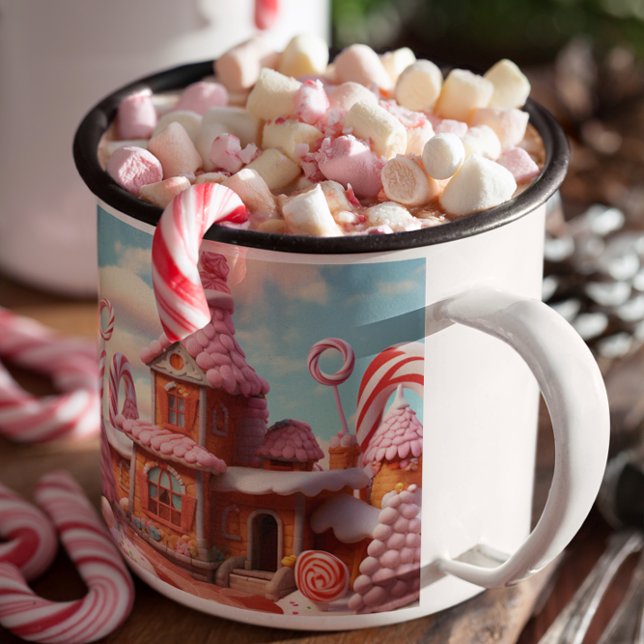 Taza De Café Fantasía Casa de pan de jengibre con caramelos 1 t (Fantasy Gingerbread House with Candies 1 Mug
)