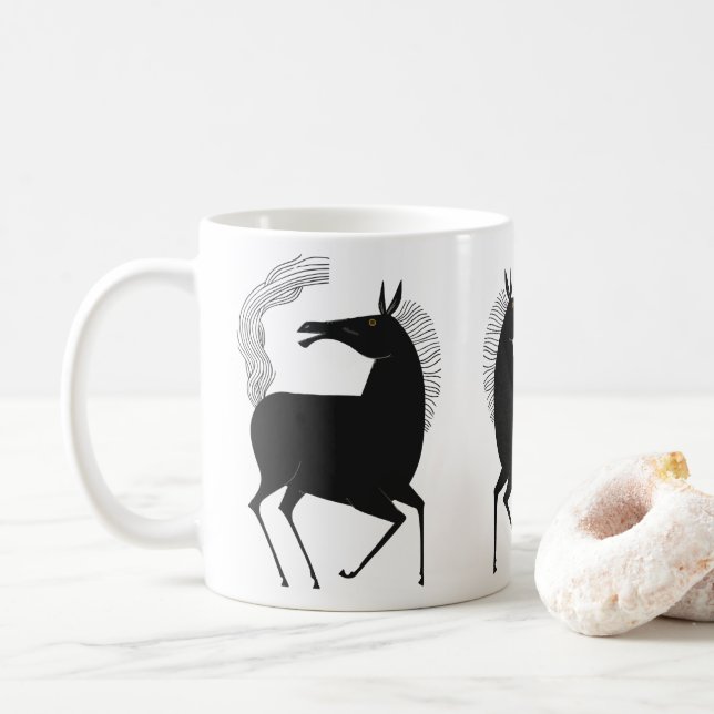 Taza De Café Fantasía de charla de tinta V01 CABALLO (Con donut)