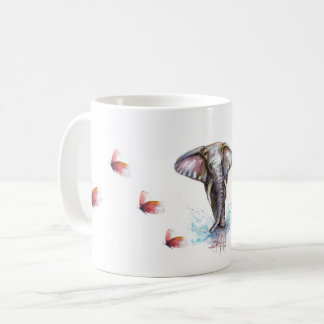 Taza De Café Fantasía de las mariposas del elefante