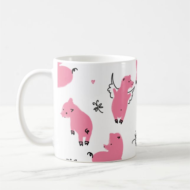 Taza De Café Fantasía de lechón: Diseño singularmente original. (Izquierda)