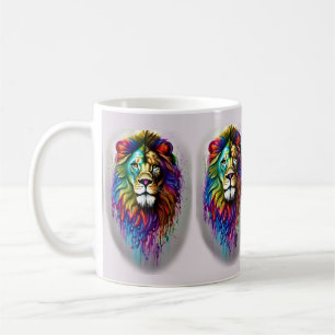 Taza De Café Fantasia de pintura goteante colores de arcoíris L