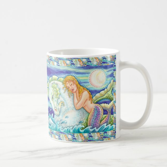 TAZA DE CAFÉ FANTASÍA DE SAILOR MERMAID RIDING MERHORSE (Derecha)