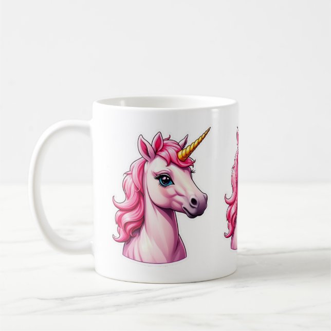 Taza De Café Fantasía de Unicornio rosa (Izquierda)