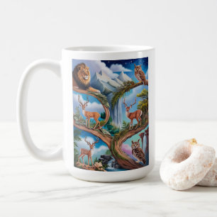 Taza De Café Fantasía de vida salvaje caprichosa Intrincada Min