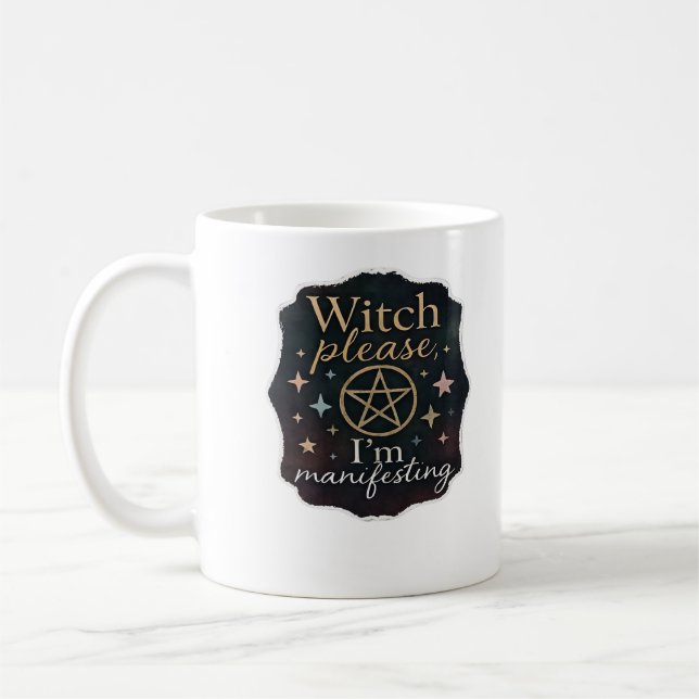 Taza De Café Fantasía de Whimsigoa - Bosques místicos, lunas y  (Izquierda)