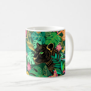 Taza De Café Fantasía Exótica Surrealista de la Jungla