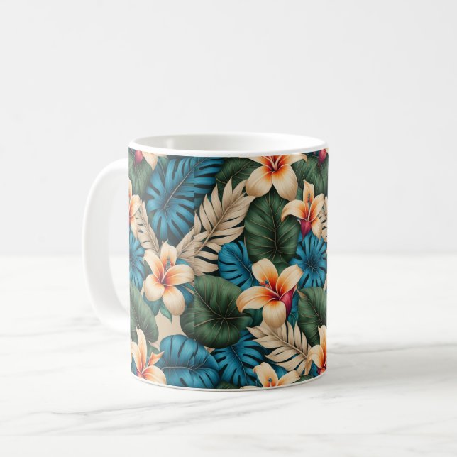 Taza De Café Fantasía floral tropical (Anverso izquierdo)