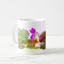 Taza De Café Fantasía Hada púrpura con hongos mágicos