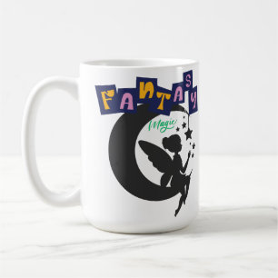 Taza De Café Fantasía mágica - Hadas sentadas en la luna con es