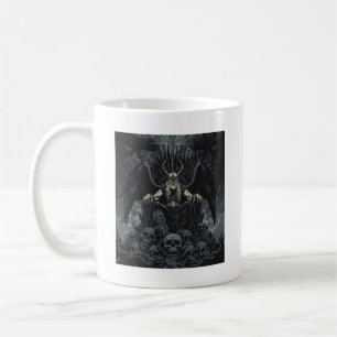 Taza De Café Fantasía oscura Odín en el trono de calaveras Mito