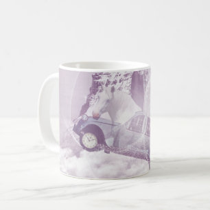Taza De Café Fantasía rosa Volando Caballo Carne Mariposa Ala d