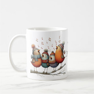 Taza De Café Fantasiosos Cuatro Pájaros Cantores 12 Días De Nav