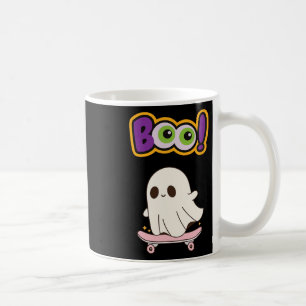 Taza De Café Fantasma Boo Lindo Divertido Patinando Para Fiesta