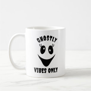 Taza De Café Fantasma Cara Vibraciones Fantasmales Solo Hallowe