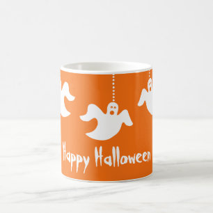 Taza De Café Fantasma colgante Halloween Mug, Naranja