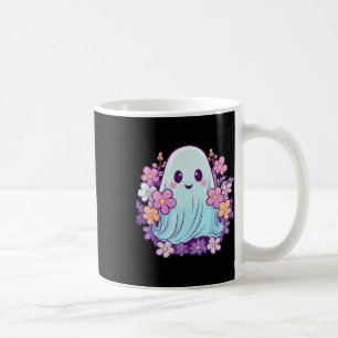 Taza De Café Fantasma Cuidada Con Flores En Los Niños Fantasma