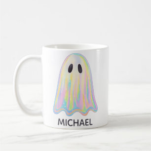 Taza De Café Fantasma de Arcoíris Pastel Adorable Espeluznant