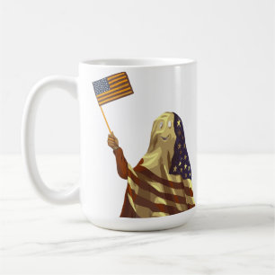 Taza De Café Fantasma de bandera americana patriótica de Hallow