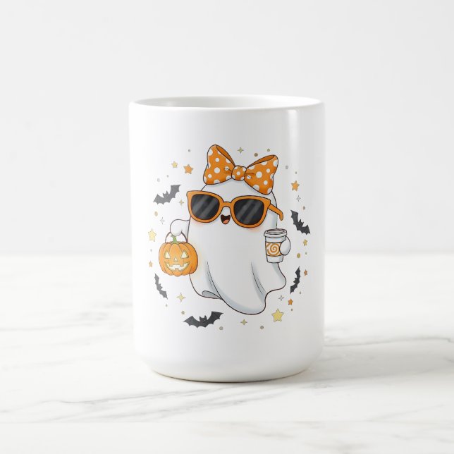 Taza De Café Fantasma de Halloween con calabaza (Centro)