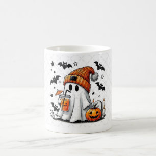 Taza De Café Fantasma de Halloween disfrutando de vibraciones d