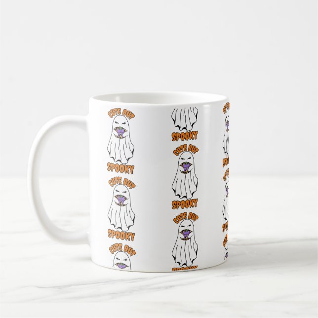 Taza De Café Fantasma de Halloween lindo pero espeluznante sost (Izquierda)