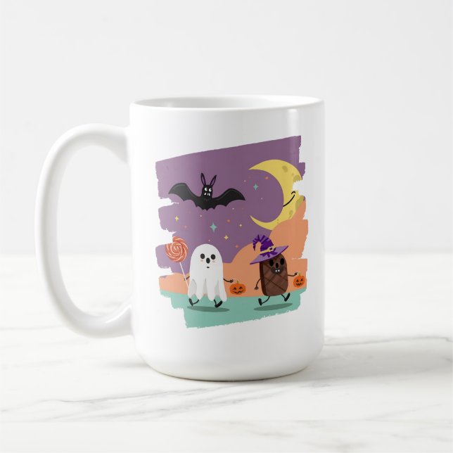 Taza De Café Fantasma de Halloween y amigos del canto (Izquierda)