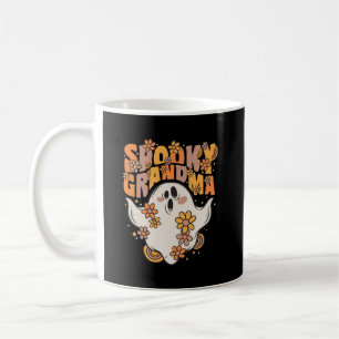 Taza De Café Fantasma De La Abuela Groovy Con Flores Vintage