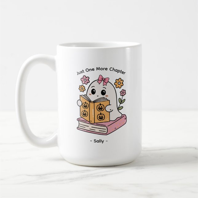 Taza De Café Fantasma de libros divertidos y graciosos personal (Izquierda)