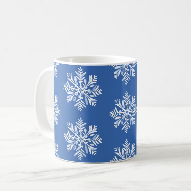 Taza De Café Fantasma de nieve blanca sobre el patrón de vacaci (Anverso izquierdo)