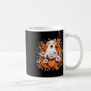 Taza De Café Fantasma De Perro Con Calabaza Halloween Otoño