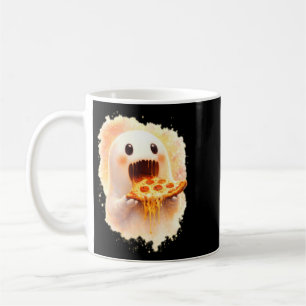 Taza De Café Fantasma de Pizza Lindo Comiendo Pizza Halloween D